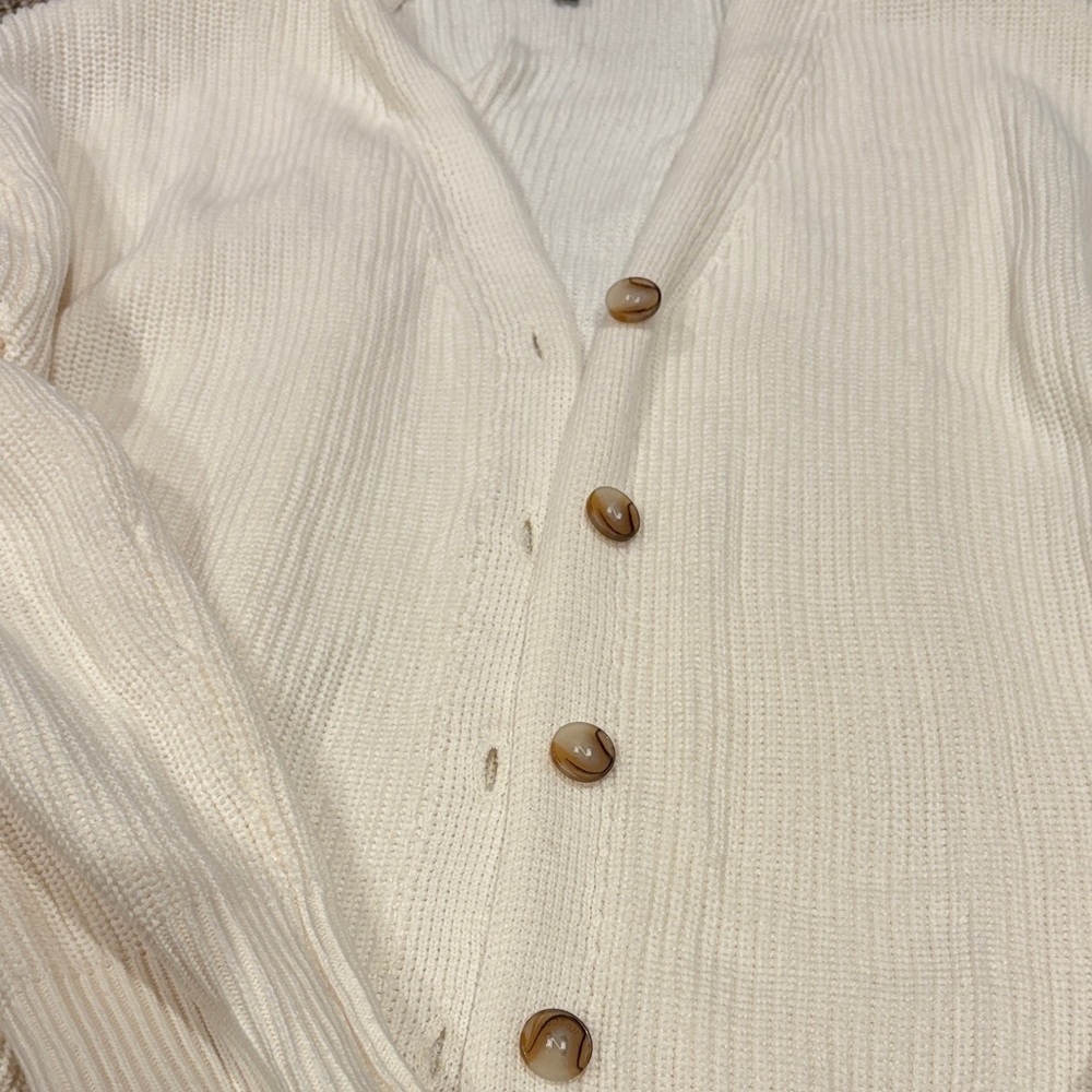 Hudson NWOT Off-White Cardigan Sweater - Picture 3 of 4